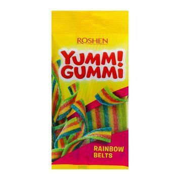 Цукерки желейні Roshen Yummi Gummi Rainbow Belts 70г (Сауер Белтс) 4823077636264 фото
